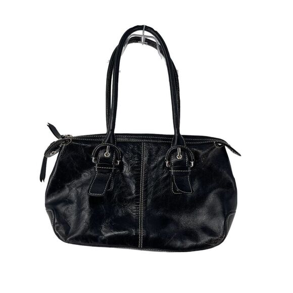 Etienne Aigner Handbag Black Leather Shoulder Bag Purse Zip Closure Classic Bag - Picture 1 of 12